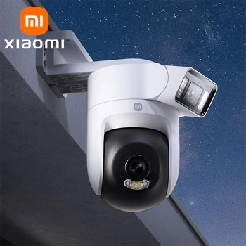 XIAOMI Nuova telecamera esterna 4 Versione doppia fotocamera, 360 °   5MP 3K, allarme visivo flessibile, audio bidirezionale, IP66, versione cinese con adattatore