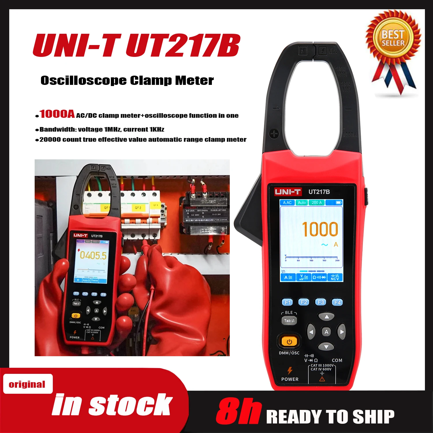 Bosch GMC 600-15 True-RMS Stroomtang in etui - AC/DC 600V & AC 600A - CAT III 600 V / CAT IV 300 V