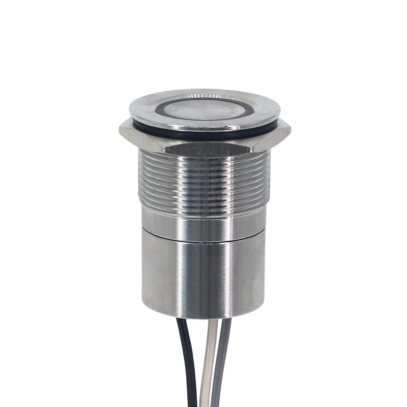 전기 접점 IP68 터치 스위치 방수 버튼 LED 순간 유도, 고정 온 오프 스위치, 24V, 12V, 110V, 16mm, 19mm, 22mm, 25mm, 30mm