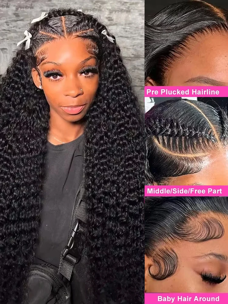38 40 Inch Deep Wave 13x6/13x4 Lace Front Human Hair Wig 220% Remy Curl 360 Full Lace Frontal Wig Human Hair For Black Women