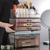 Desktop Makeup Storage Box Multi-layer Drawer Lipstick Organizer Multi-functional Storage Transparent Black Makeup Organizer 3