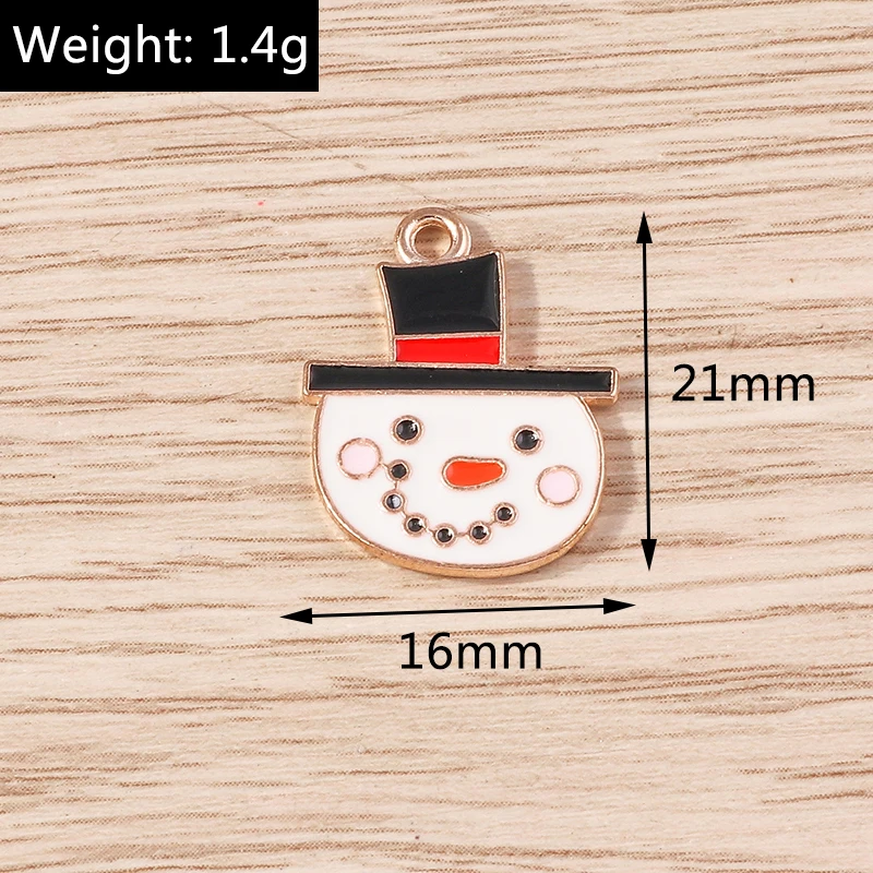 Tusember 10 Stück Weihnachts-Schneemann-Charms für Schmuckherstellung, Neujahr, Ohrringe, Halskette, Armbänder, Geschenke, DIY-Weihnachtsanhänger – Detail 18
