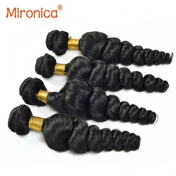 Loose Wave Bundles 100% Human Hair Raw Double Weft Weave Virgin Hair Extensions Natural Color 1B 1 2 3 4 Loose Deep Wave Bundles 1