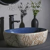 Ceramic Vessel Sink Lotus Flower Pattern Table Sink Above Counter Oval Washbasin Countertop Art Basin Bathroom Balcony Sink Bowl 3