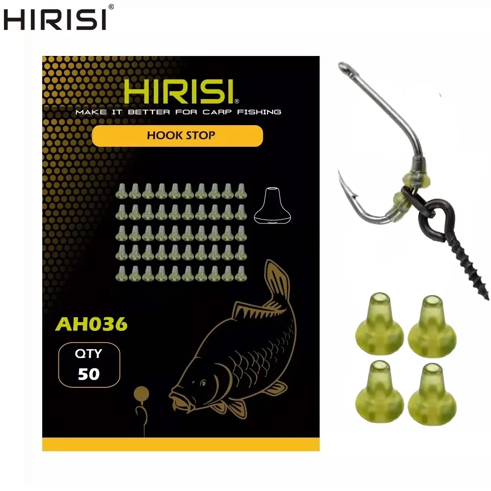 Hirisi Rubber Fishing Rigs Fish Hook Stopper Terminal Tackle Accessories AH036 50pcs