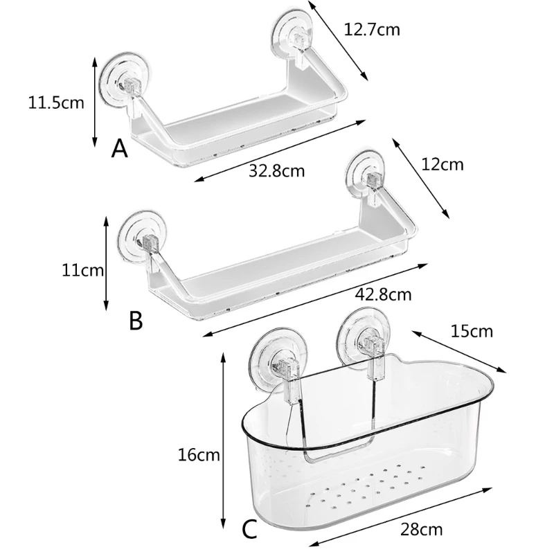 

Компактная настенная полка для ванной комнаты, корзина для душа, держатель на присоске без сверления