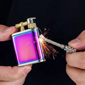 Description Picture 4 of item2 in 1 cool Lighetrs Permanent Match Antique Style Lift Arm Kerosene Lighter Grinding Wheel Ignition for camping BBQ Men's gift