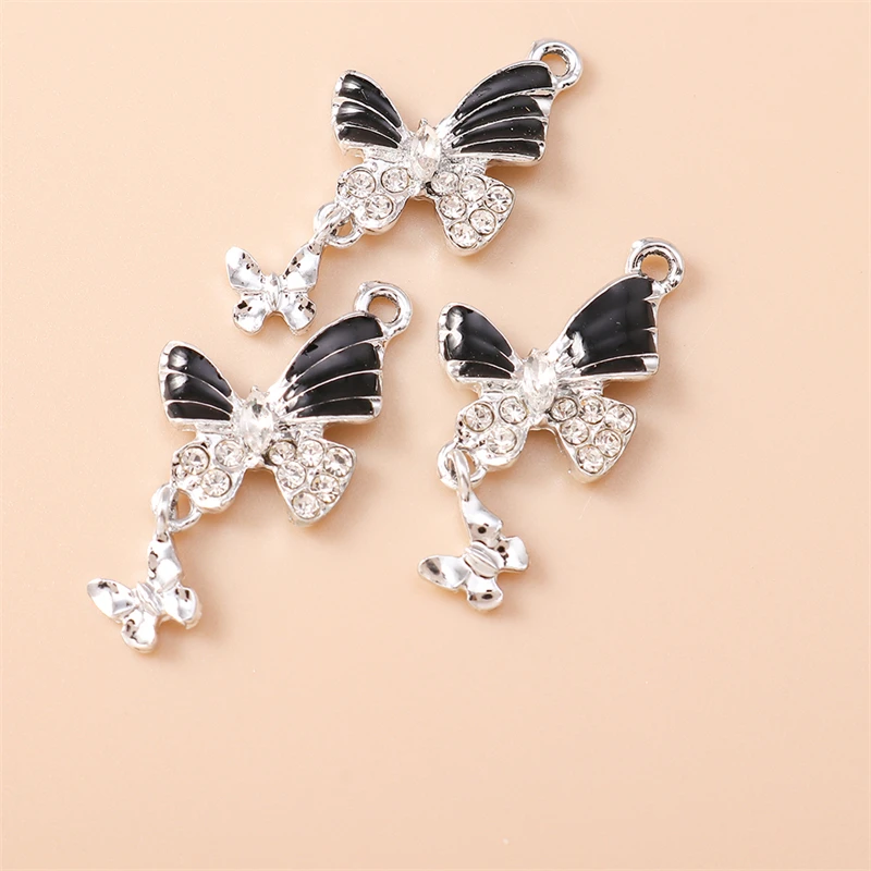 20 Stück 14 x 26 mm niedliche Kristall-Tier-Schmetterlings-Anhänger für die Schmuckherstellung, Halsketten, Ohrringe, Armbänder, DIY-Bastelbedarf – Detail 5