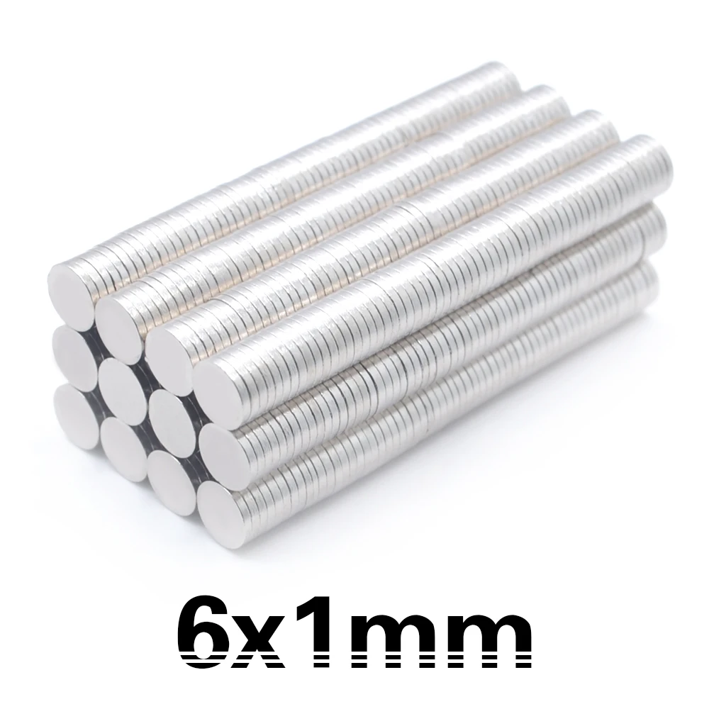 

100 шт., неодимовые магниты, 6x1,5 мм