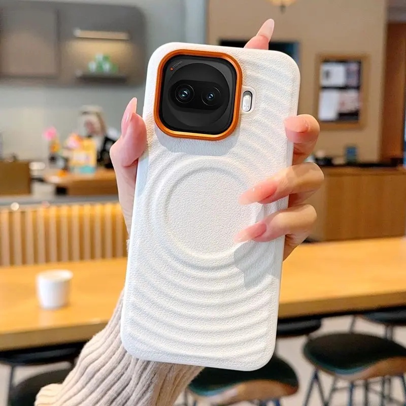 Luxury Magnetic Stand Leather Cover with Lens Protection & Anti-Slip Design, Shockproof Case