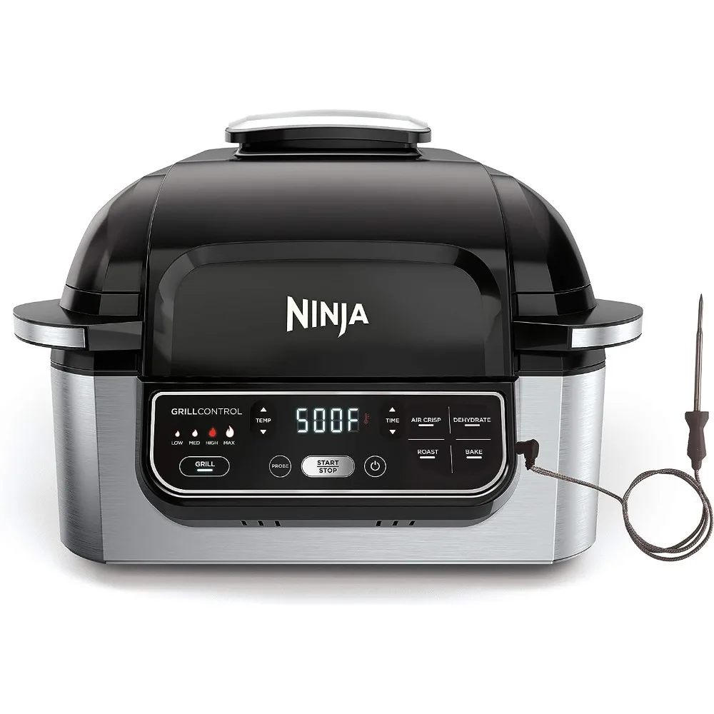 

5-in-1 Indoor Integrated Smart Probe, 4-Quart Air Fryer, Roast, Bake, Dehydrate, an Cyclonic Grilling Technology