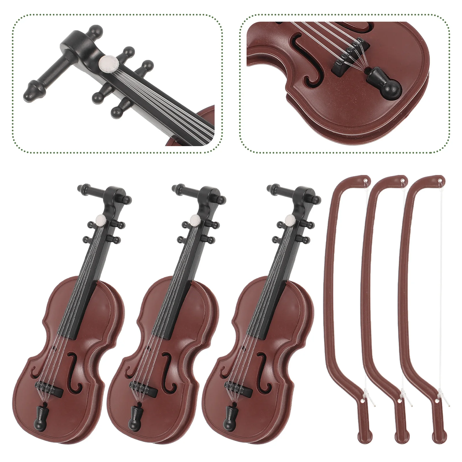 

15/20pcs Mini Violin Models Toys Miniature Wooden Musical Instruments Collection Dollhouse Furniture Decoration