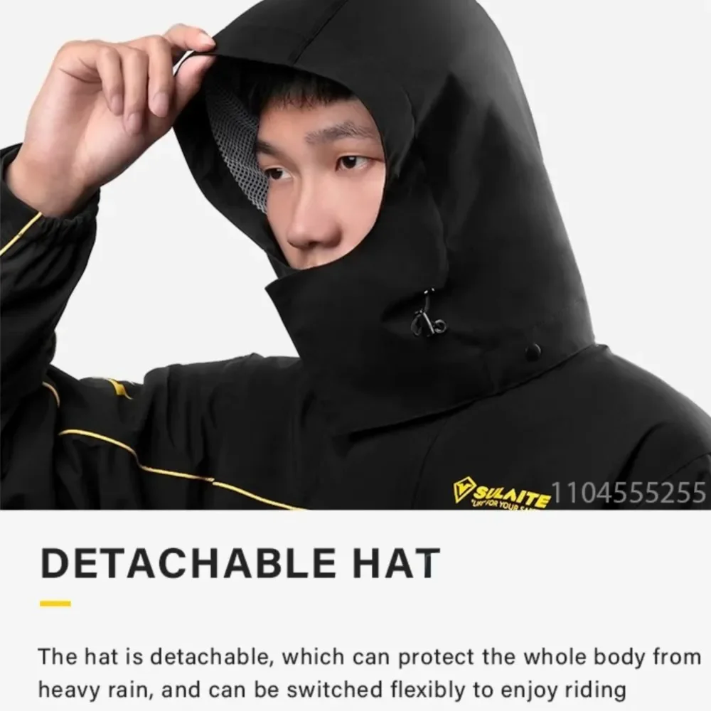 Motorcycle Raincoat Rain Suit Waterproof Jacket with Pants Breathable Lightweight Packable Raincoat with Hooded Rain Gear Unisex