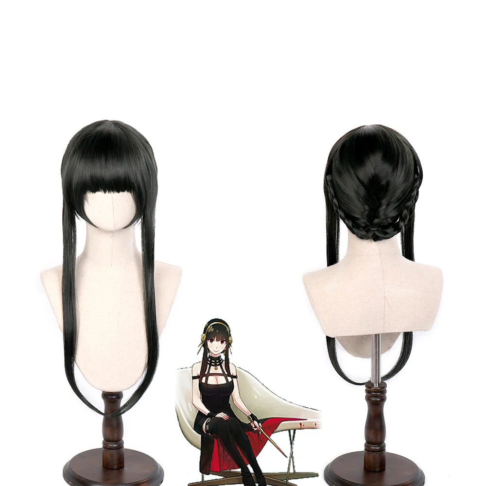 

Anime Spy X Family Yor Forger Cosplay Wig Black Hair Girls Gifts Headband Headwear Cosplay Props