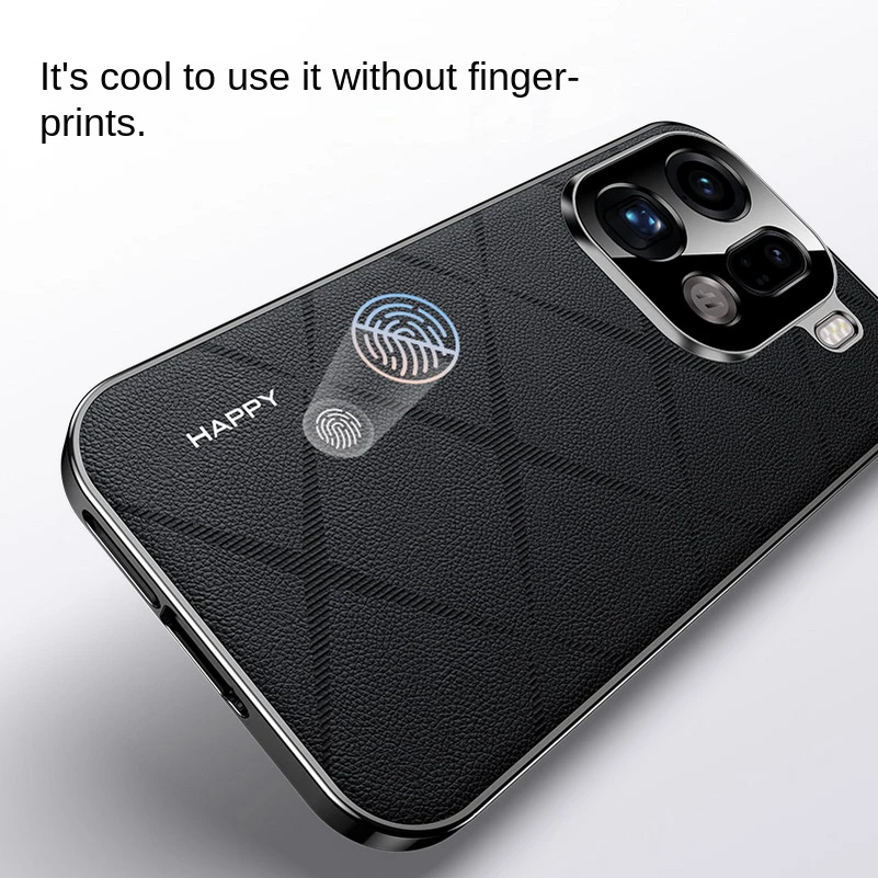 Luxury Plain Leather Case with Camera Lens Protection - Slim Good Texture Cover
