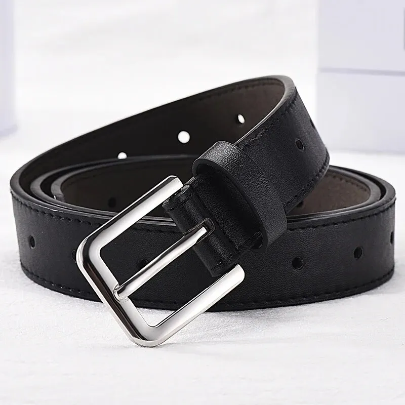 1pc New Women's Belt Fashion Rectangle Buckle Belt High Grade Soft PU Leather Belt Trend Paired with Coat Jeans Belt Lady Belt