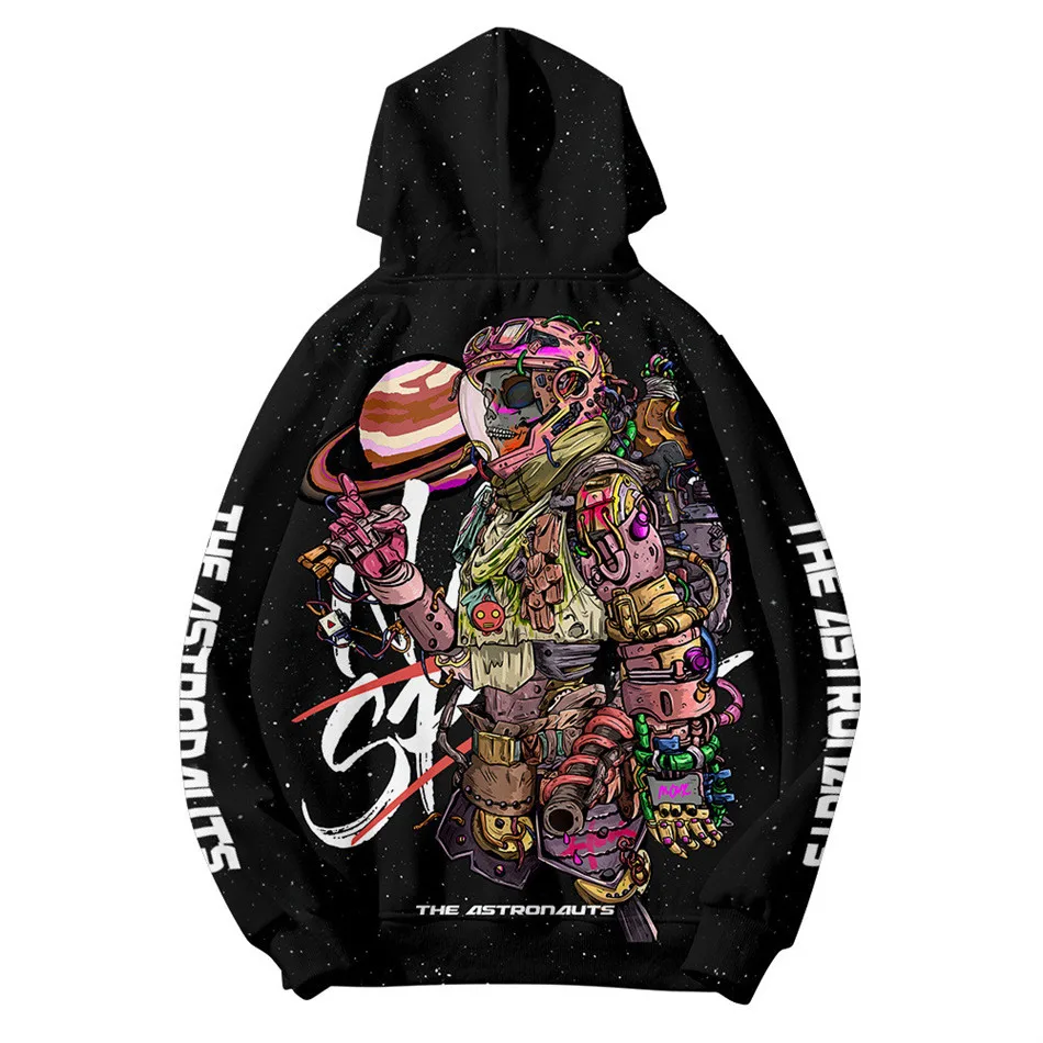 Space Astronaut Hoodies Men Women Unisex Fashion Harajuku Sweatshirt Hoodie Hip hop Zip up Jacket and Coat Brand Clothing