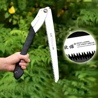 folding logging saw 14inch manganese steel For Wood Branches Cutting Tree Trimming Bamboo Pruning Bone 3 sided tooth safety lock 1
