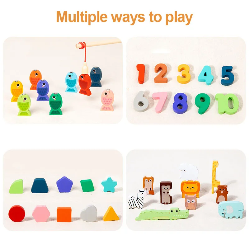 Montessori Wooden Toys Kids Busy Board Shape & Number Matching Digital Shape Educational Toys For Children Gifts 4