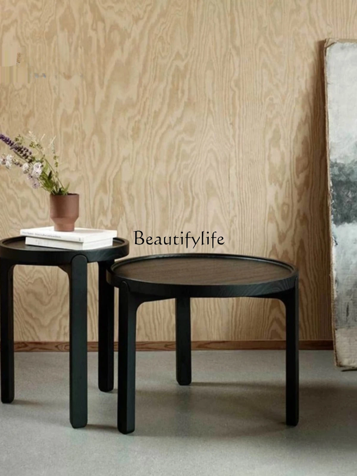 

Creative Side Table Nordic Simple Household Coffee Table Living Room Solid Wood Light Luxury Clouds Small round Table Card