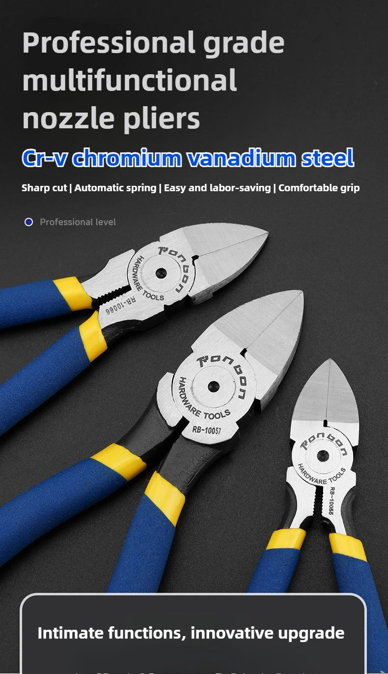 5/6/8 zoll Professionelle Schneiden Zangen Abisolieren Werkzeug Seite Cutter Kabel Grate Nipper Elektriker DIY Reparatur Hand Werkzeuge – Detail 1
