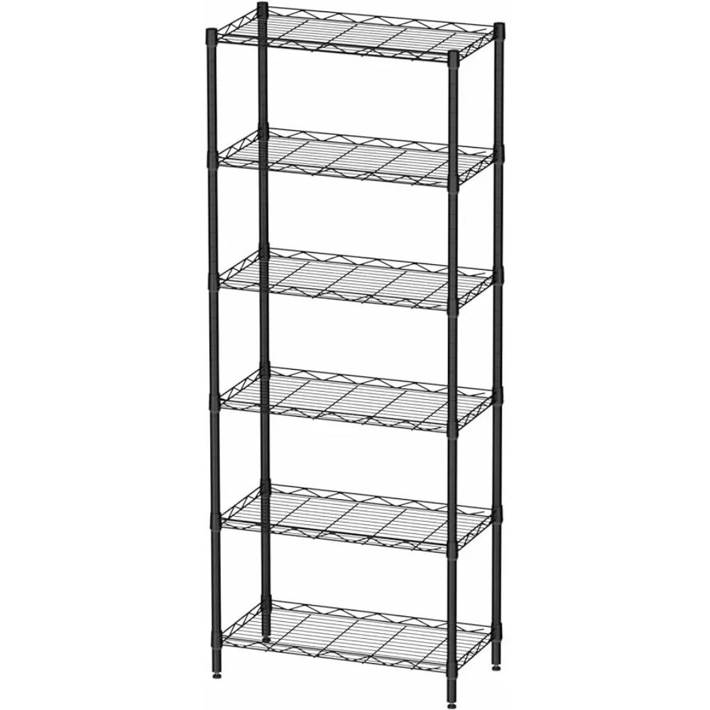 

6 Tier Adjustable Storage Shelf Wire Shelving Unit Metal Shelves Unit Storage Standing Shelf Units Organizer Home Organization