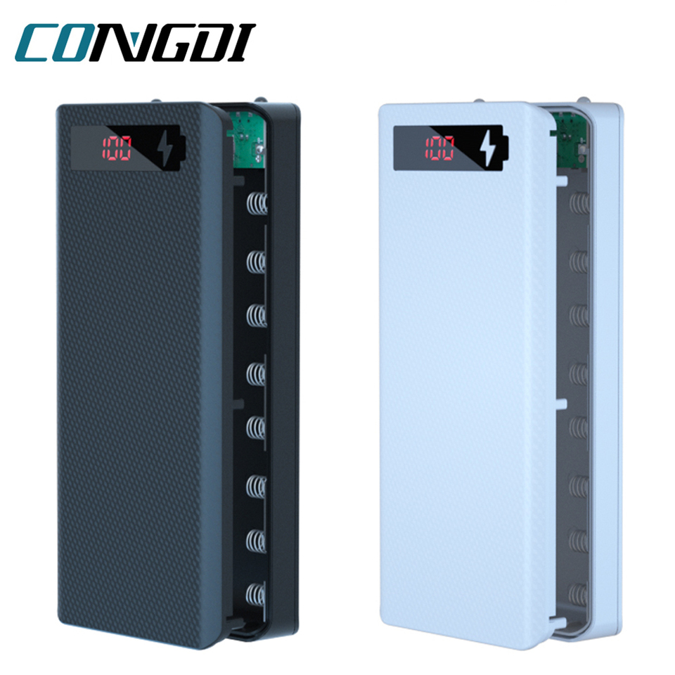 18650 Battery Power Bank Case Dual USB Micro USB Type C Holder Case for Iphone Xiaomi Mobile Phone Battery Storage Box DIY Shell