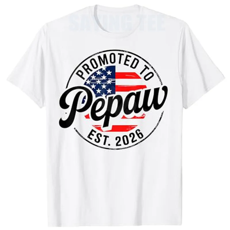 Aufgeweihter Großvater EST 2026 USA-Flagge Lustiges T-Shirt für balden werdenden Großvater Y2k Stolzer Amerikanischer Papa Ehemann Neuheit Geschenk Herrenmode
