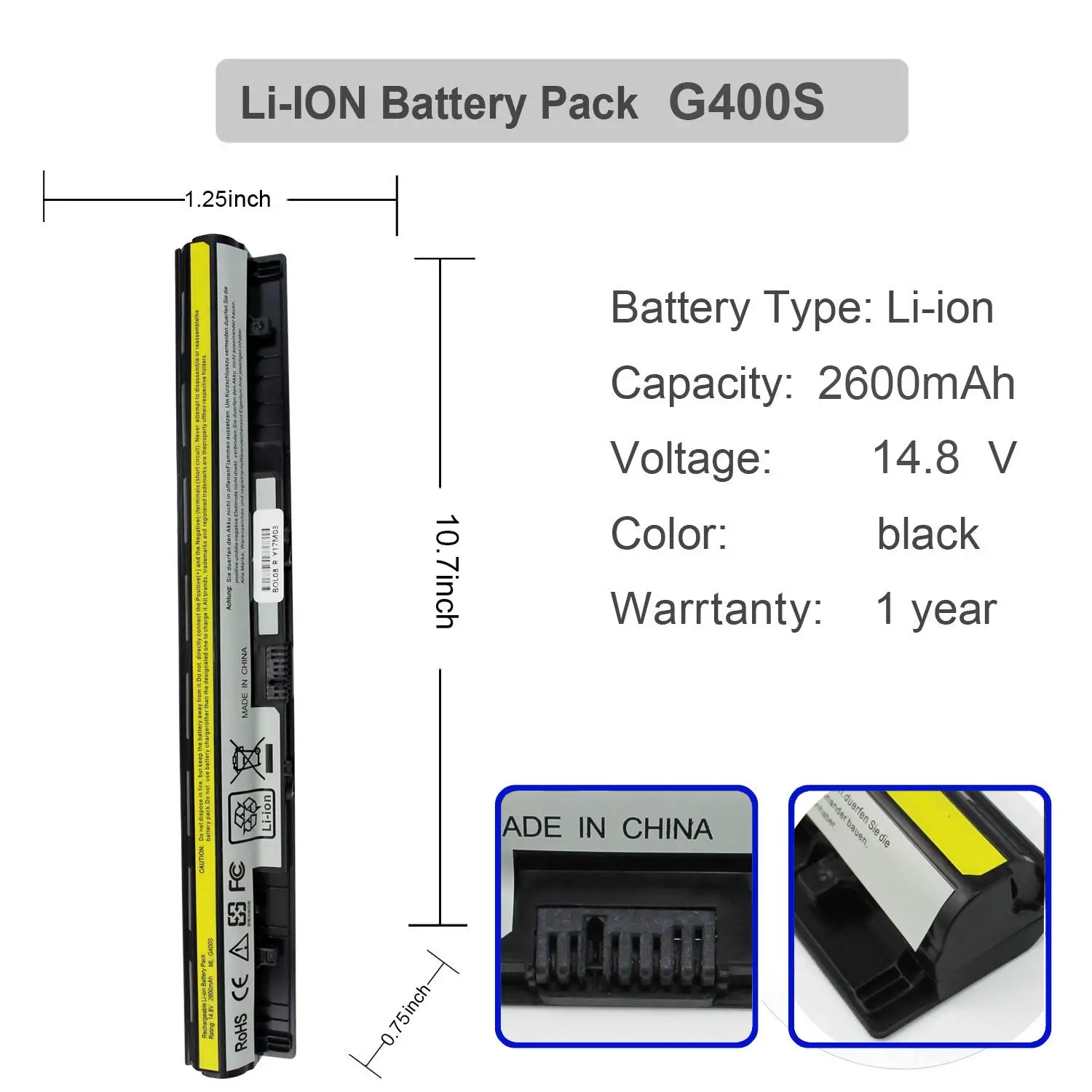 Original L12L4E01 battery for LENOVO IdeaPad G400S G405S G410S G500S G505S G510S