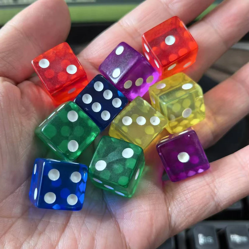 30PCS Mahjong Dice Transparent Colored Cubes 16MM Leisure Time Drinking Party Games For Adults Juegos De Mesa Divertidos 2