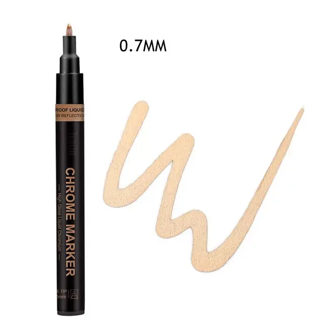 Haile Silver Mirror Marker Gold Liquid Pen Art Liquid Mirror DIY Resin Paint Mirror Chrome Metallic Craftwork Pen Accessories rose gold-0.7mm