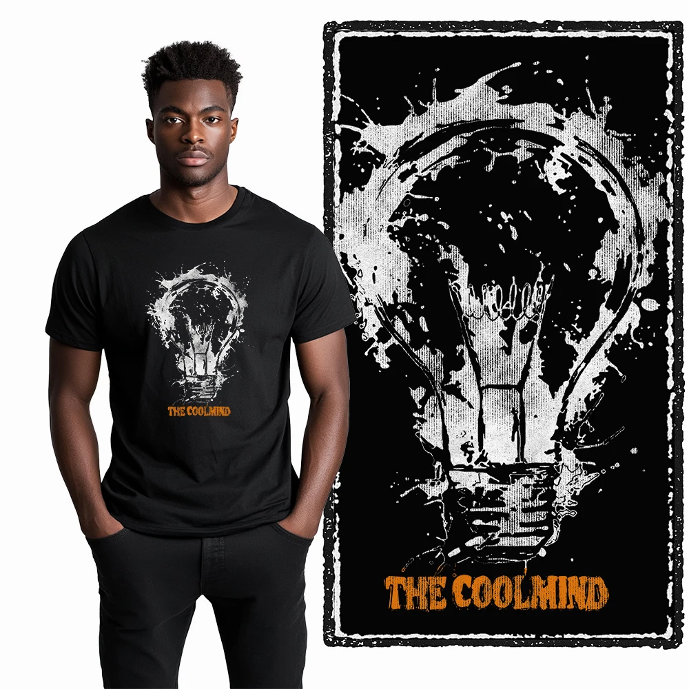 Coolmind X0046 Idea Explosion Grafik-T-Shirt aus Baumwolle, exklusives grafisches Herren-T-Shirt, große Größe, Streetwear-T-Shirt für Herren, T-Shirts – Detail 3