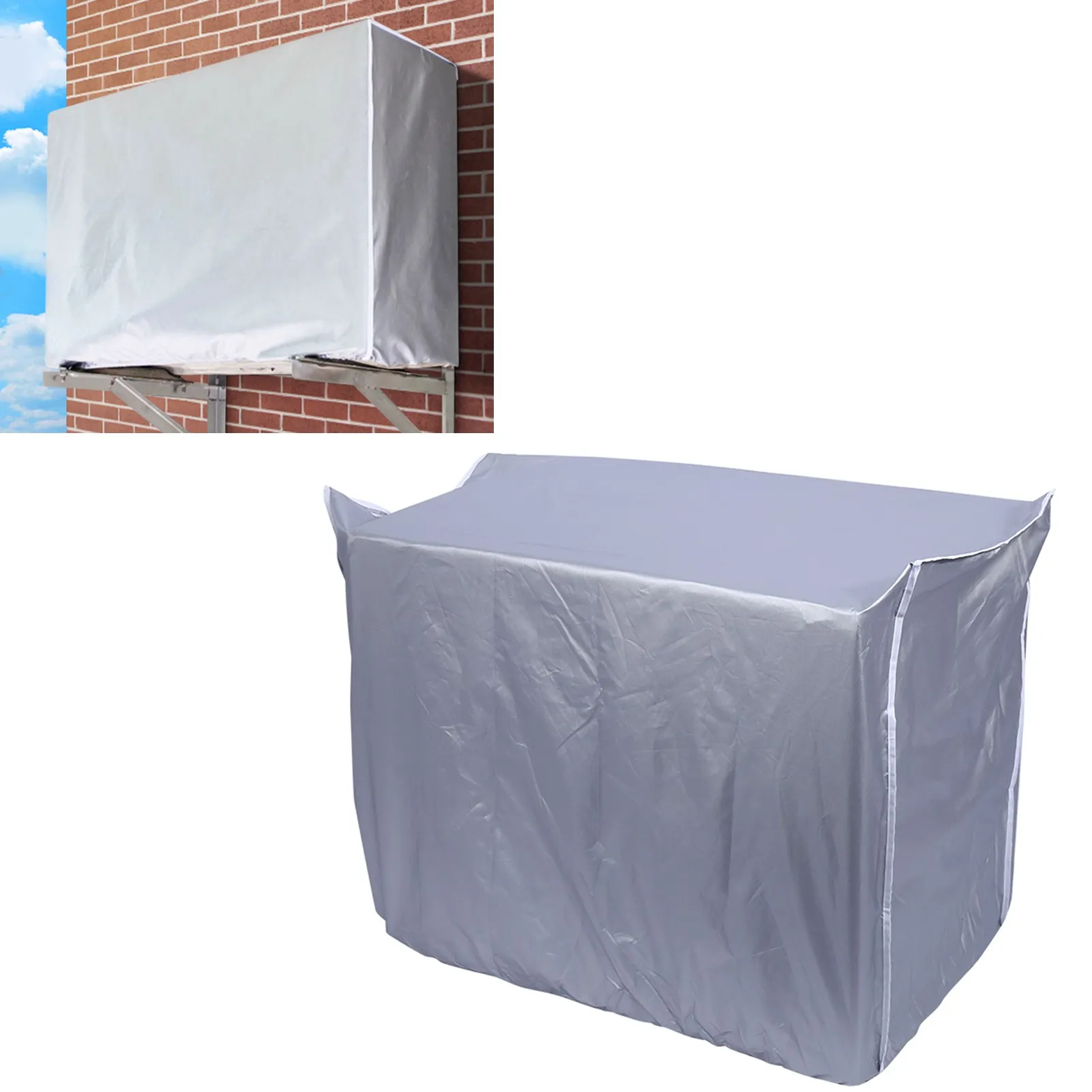 

Silver Air Conditioner Cover Outdoor Dust Anti Rain Covers Home Hanging Conditioning Waterproof Protective Case