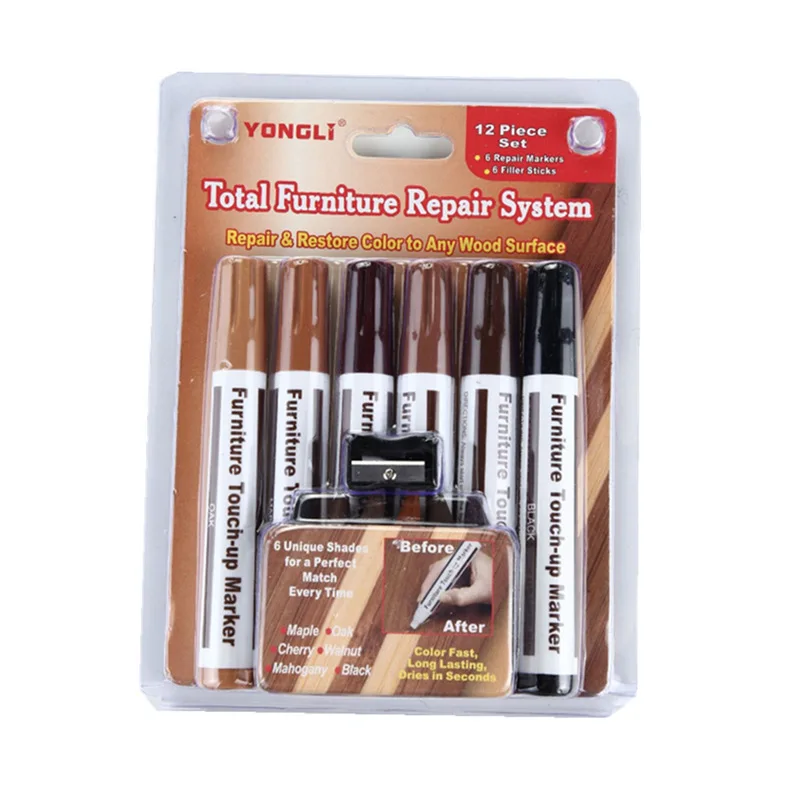 Furniture TouchUp Marker Set 6 Piece Set, Black Furniture Touch Up