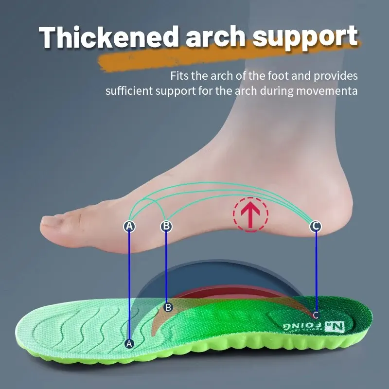 Sport Insoles 1Pair PU High Stretch Shock Resistant Antibacterial Anti-odorant Breathable