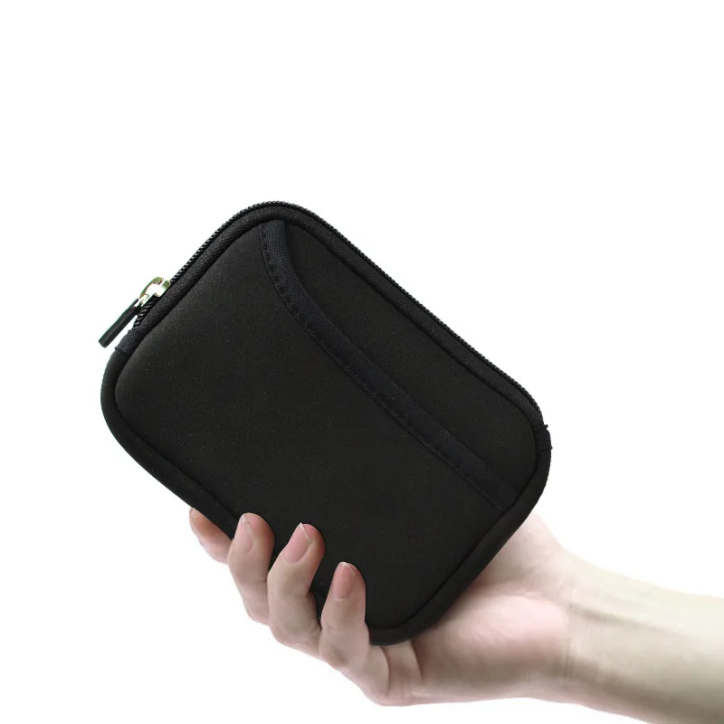 Compact Neoprene Travel Gadget Organizer and Earphone Pouch
