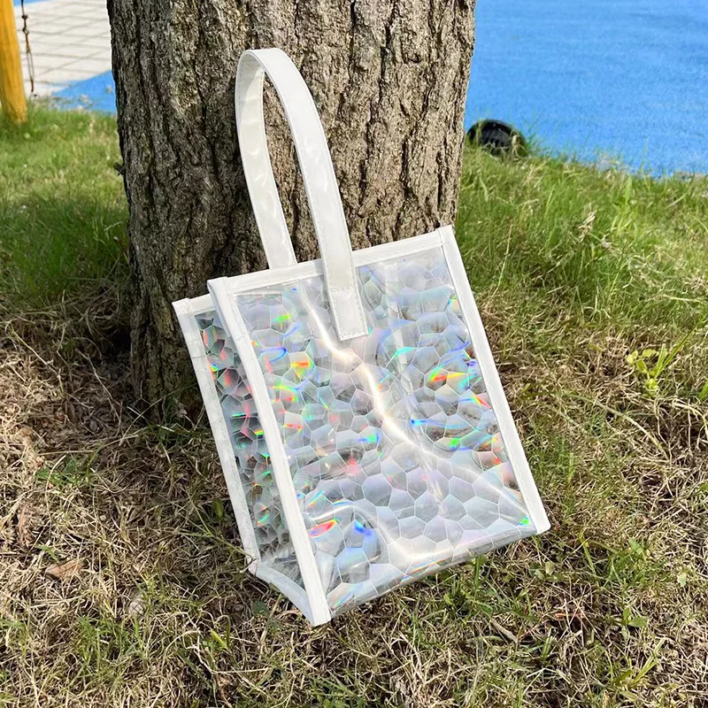 Laser Clear Tote Bag handbag Stadium Water-Resistant PVC Bag Plastic Gift  Bags For Girls and Women,Transparent Shopping Bags - AliExpress
