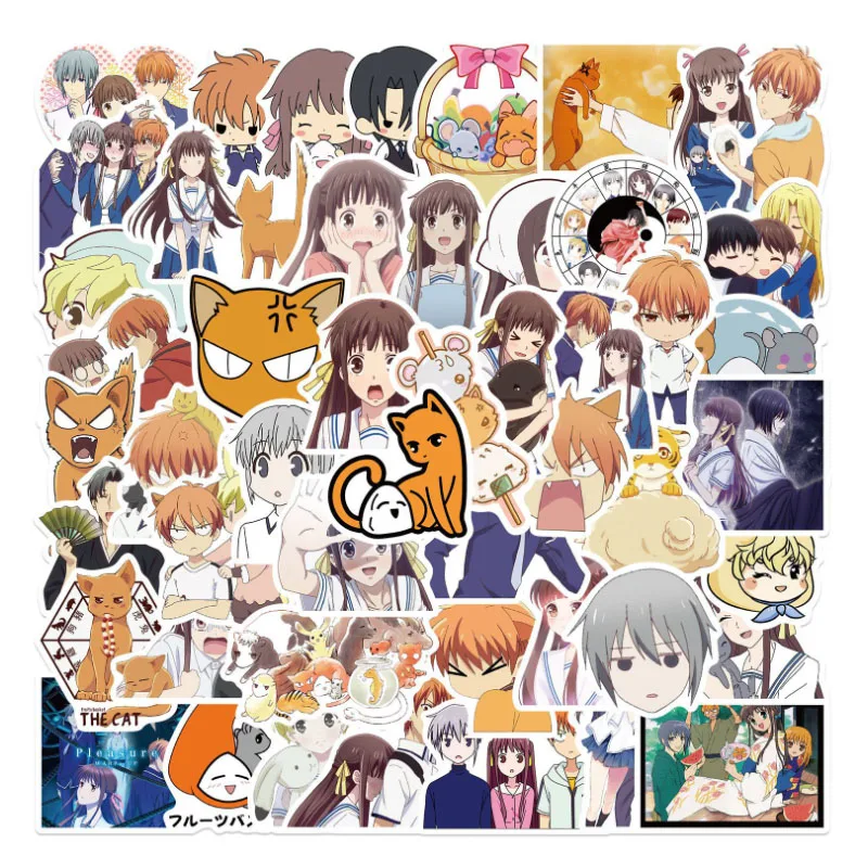 

10/30/50pcs Anime Fruits Basket Stickers Animal Fridge Guitar Skateboard Travel Suitcase Phone Laptop Decal Decor Stickers
