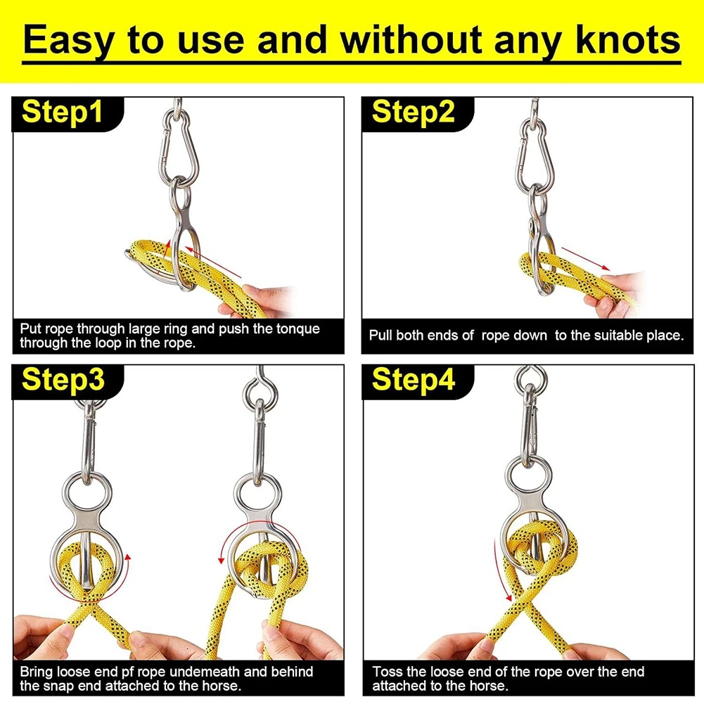 Horse Tie Ring Stainless Steel Horse Accessories Horse Training Equipment Prevent Horses From Pulling Back 5