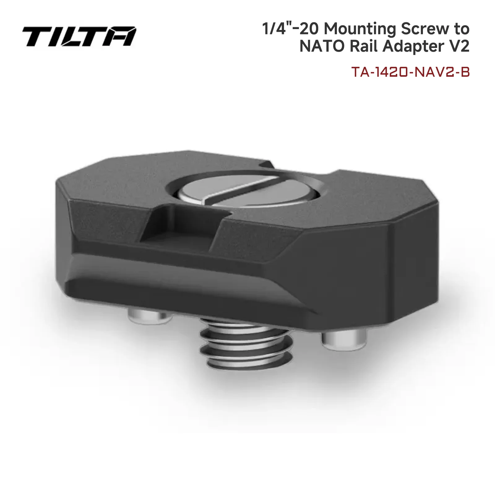 TILTA 나토 레일 어댑터 액세서리 TA-1420-NTR4, 나토 레일 어댑터에 나사 장착, 1/4 인치-20
