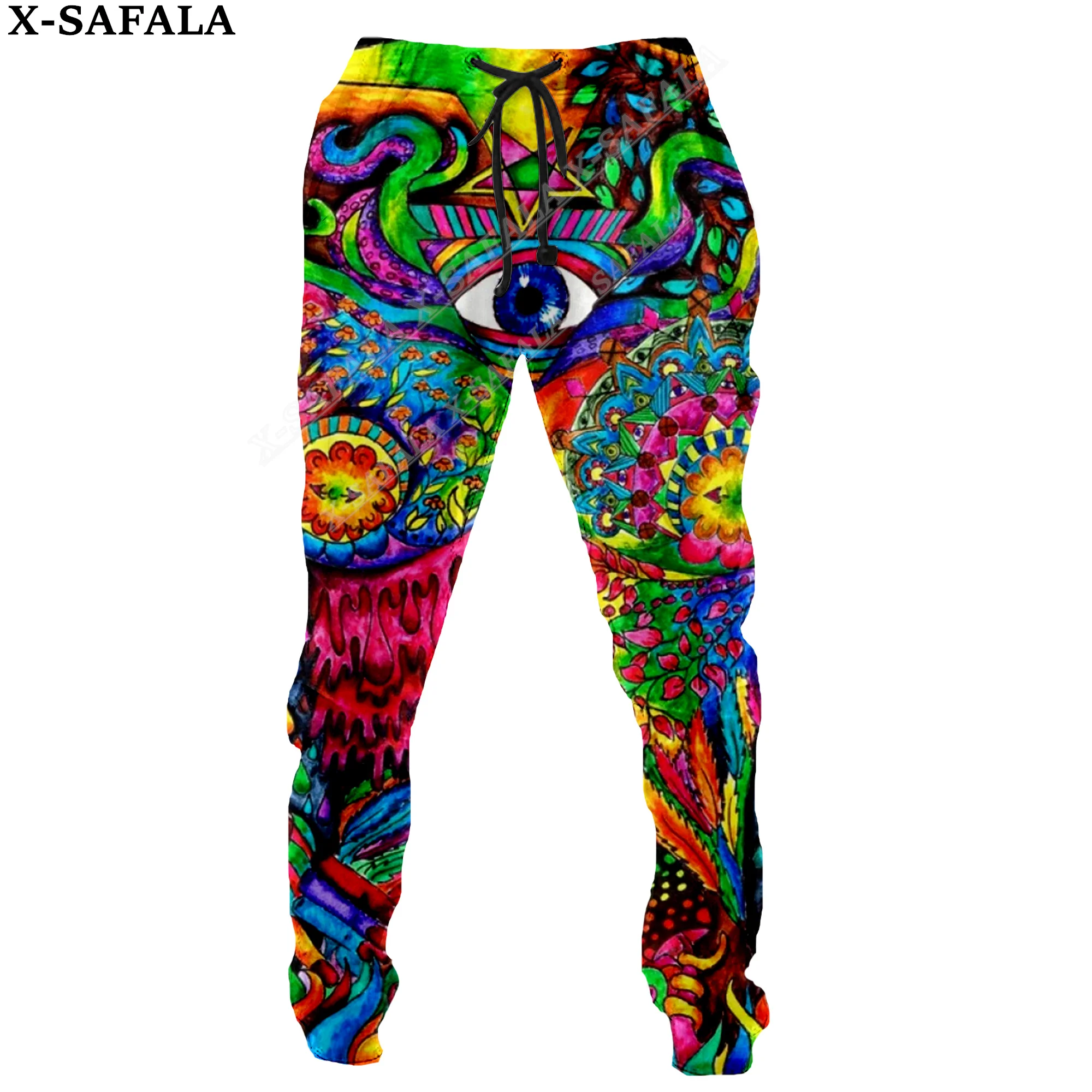 Crochet Pants Rainbow Psychedelic Explosion M