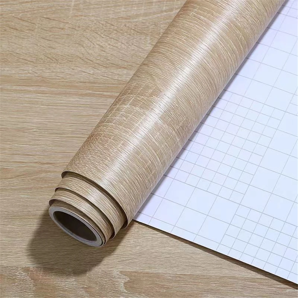 80cm Vinyl Waterproof Wood Grain 3D Stickers for Wardrobe Cupboard Table Closet Furniture PVC Self Adhesive Wallpaper Home Decor