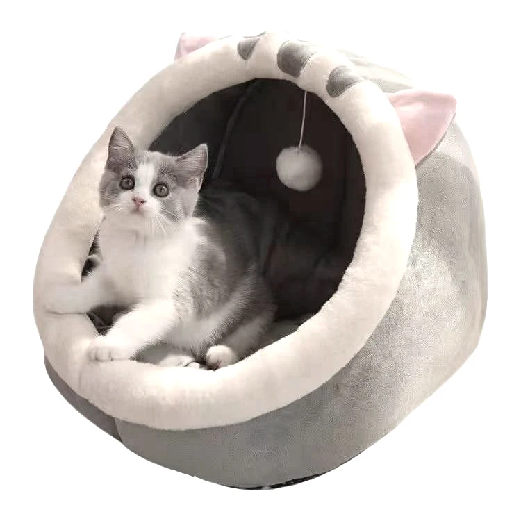 

Semi-closed Pet Nest Four Seasons Universal Cat Puppy Non-slip Soft Comfortable Sleeping Bed Warm Cat House Dog Cave