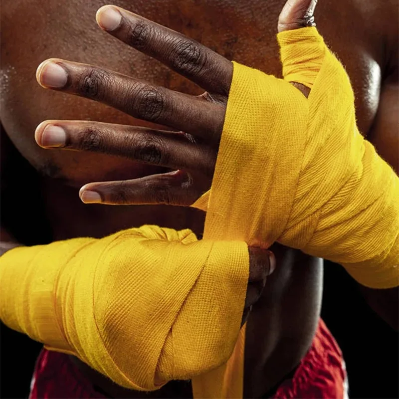2PCS 1.5/2/3/5M Boxing Training Bandages Cotton Sport Bandages Sanda Kick Boxing Mma Hand Gloves Wraps Belt Boxing Gym Equipment 5