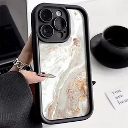 Cover per telefono con design in marmo di olio elegante