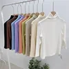 Kids Girls Solid Undershirts 2024 New Children Casual Modal T-shirts Candy Color Spring Autumn Clothing Baby Girls Thin Tops 1