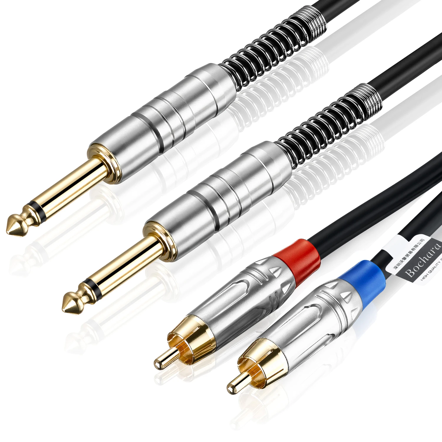 Bochara  1/4 ġ TS 6.5mm  2RCA OFC  ̺  + 극̵  ݵ 1.8m 3m 5m