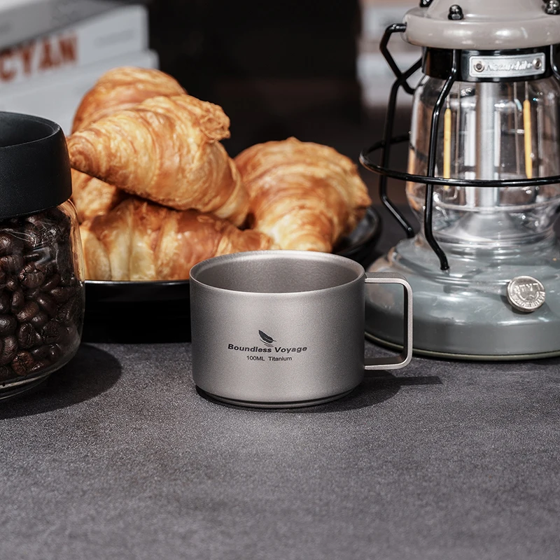Boundless Voyage Titan doppelwandige Kaffeetasse Mini-Campingbecher 100 m Ti3085D – Detail 7