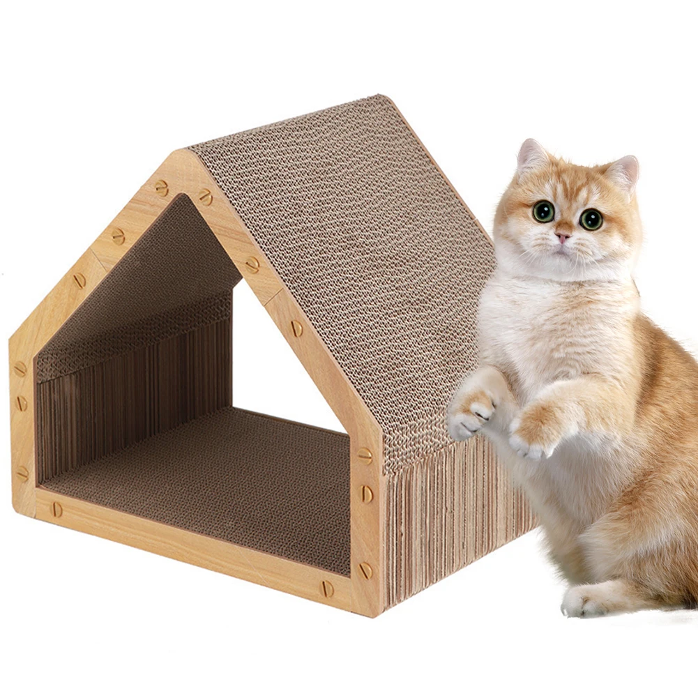 Vertical Cat Scratcher House Cardboard Scratching Board for Indoor Cats