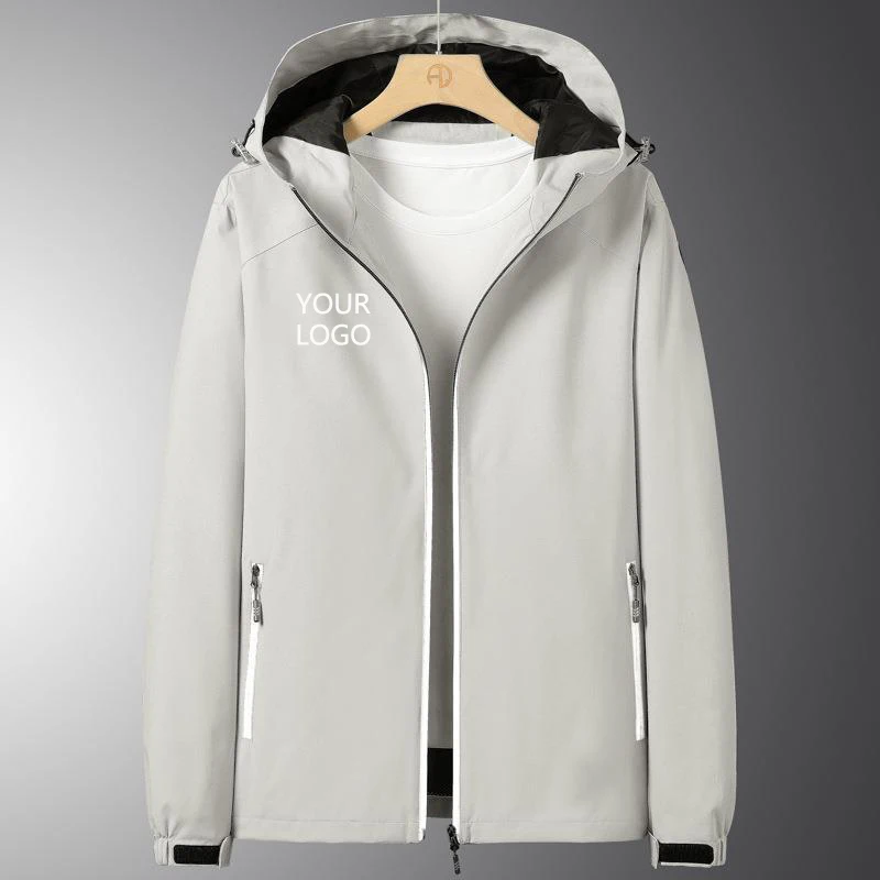 

Custom Logo 2023 New Spring Autumn Thin Style Charge Coat Men's Windproof Waterproof Sports Windbreaker Jacket Solid Zipper Top